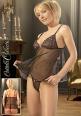 Babydoll in rete con coppe ricamate.