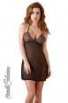 Chemise in rete elasticizzata e coppe in pizzo