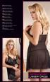 Babydoll in rete con coppe in pizzo.