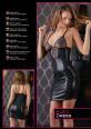 Vestito con inserti ricamati e strass.