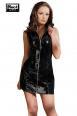 Vestito in vinile con zip anteriore.