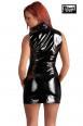 Vestito in vinile con zip anteriore.