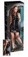 Vestito in vinile con zip anteriore.