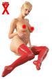 Coprigambe rosso in latex.