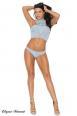 Top e slip in microrete con dettagli in pizzo.