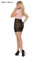 Chemise in tulle con ricami. Nero/rosa.