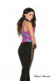 Top multicolor con zip.