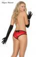 Body aperto in satin con fiocchi.