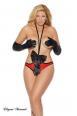 Body aperto in satin con fiocchi.