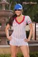 Costume giocatrice di baseball 3 pezzi.