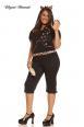 Costume felina 6 pezzi 1/2X. Include gonna e pinocchietti.