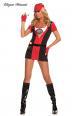 Costume giocatrice freccette 6 pezzi.