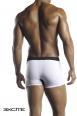 Boxer bianco con inserto frontale nero.