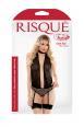 Body nero in tulle e pizzo da legare al collo.