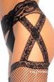 Leg Avenue: Collant giarrettiera criss cross