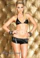 Leg Avenue Club Wear: bikini top e panty con fibbie.