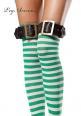 Leg Avenue: calze a righe con fibbie sulla balza