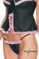 Top gessato con slip.