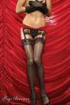 Leg Avenue: reggicalze/tanga con frange e perline.