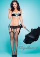 Leg Avenue Burlesque: intimo 2 pezzi nero/turchese.