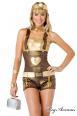 Leg Avenue: costume cercatrice d'oro 3pz.