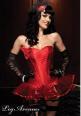 Leg Avenue Burlesque: corsetto con rosa applicata.