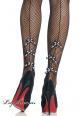LEG AVENUE: Calze a rete con fiocchetti "teschio".