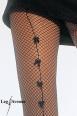 Collant rete con riga a fiocchetti.