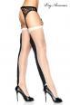 LEG AVENUE • calze velate con frange posteriori nere.