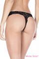 Music Legs: tanga in pizzo aperto al cavallo. Nero
