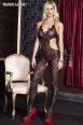 Music Legs: catsuit in pizzo floreale con aperture laterali.