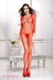 Catsuit a rete con stringhe intrecciate.