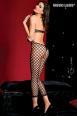 Music Legs: catsuit completamente forata con fiocco rosso.