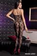 Music Legs: catsuit in pizzo con stringhe e fiocchi.