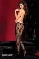 Music Legs: catsuit in pizzo disegno farfalle schiena libera.