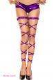 Calze con stringhe elastiche metallizzate.