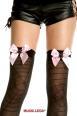 Music Legs: calze con motivo ragnatela e fiocco.