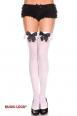 Music Legs: calze coprenti con balza in satin e fiocco.