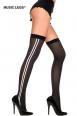 Music Legs: calze nere con doppia riga bianca.