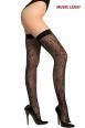 Music Legs: calze velate con motivo ragnatela.