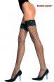 Music Legs: autoreggente a rete con balza in pizzo.