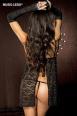 Music Legs: chemise in pizzo floreale con ricami dorati.