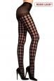 Music Legs: collant nero con disegno fori velati.