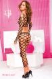 Music Legs: top e leggings a rete romboidale. Nero.