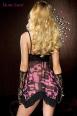 Babydoll rosa-nero con coppe in pizzo.