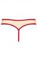 Tanga rosso con fiocco e tulle color pelle.