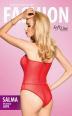 xSalma rosso - body in tulle con nastro in vita e al collo.