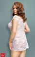 Chemise e perizoma Linley Plus Size. Bianco