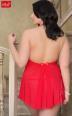 Softline - Chemise e perizoma Holly rosso. Plus Size