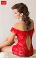 Softline - Chemise e perizoma Veronica. Rosso